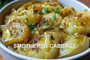 SMOTHERED CABBAGE centered hero view, clean and uncluttered
