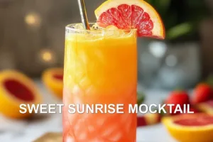 SWEET SUNRISE MOCKTAIL centered hero view, clean and uncluttered