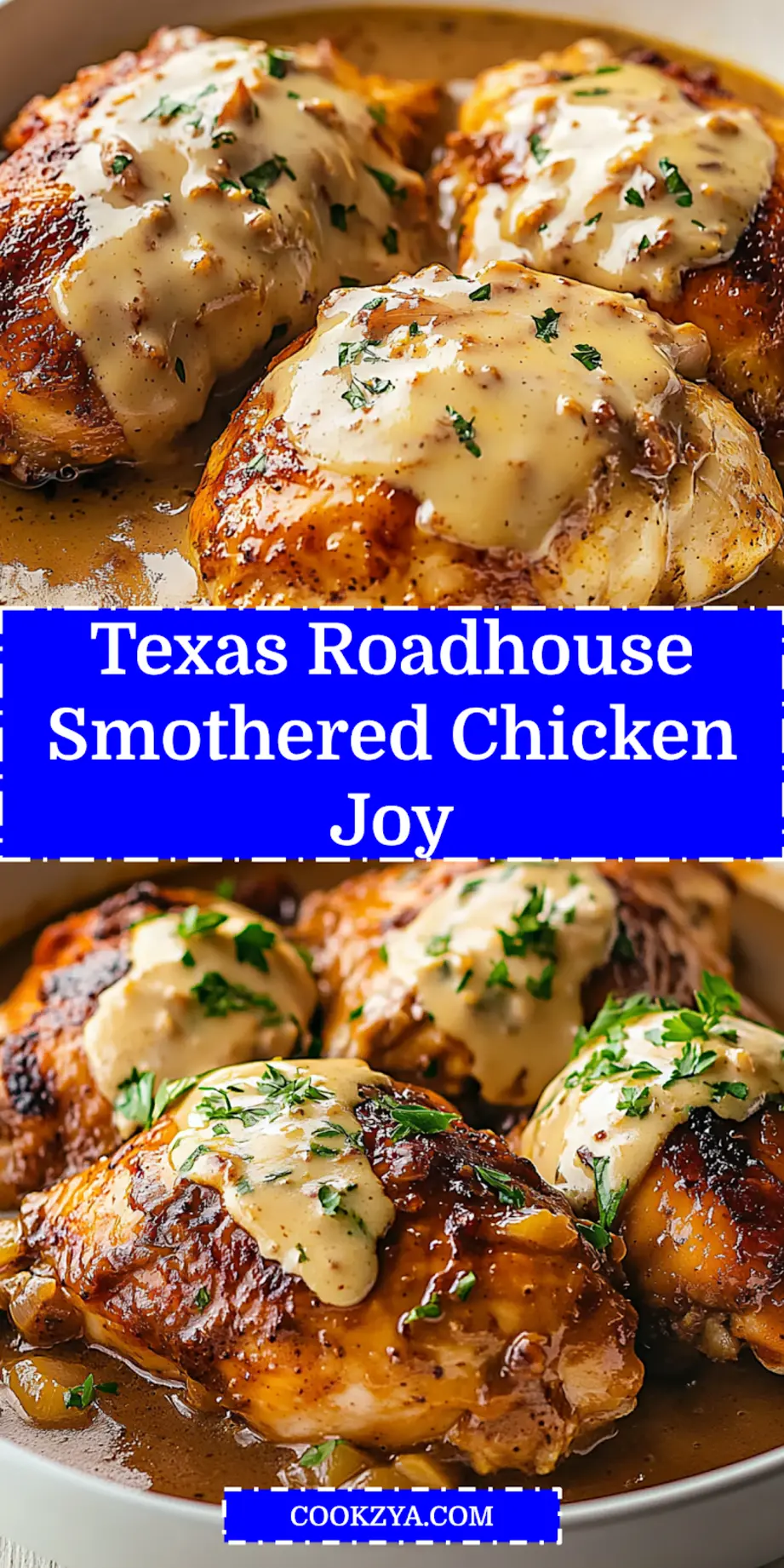 How to Make the Texas Roadhouse Smothered Chicken 7 Texas Roadhouse Smothered Chicken plated and ready to serve