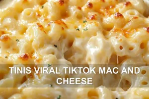 TINIS VIRAL TIKTOK MAC AND CHEESE centered hero view, clean and uncluttered