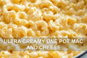Enjoy Ultra Creamy One Pot Mac and Cheese Now ULTRA CREAMY ONE POT MAC AND CHEESE centered hero view, clean and uncluttered