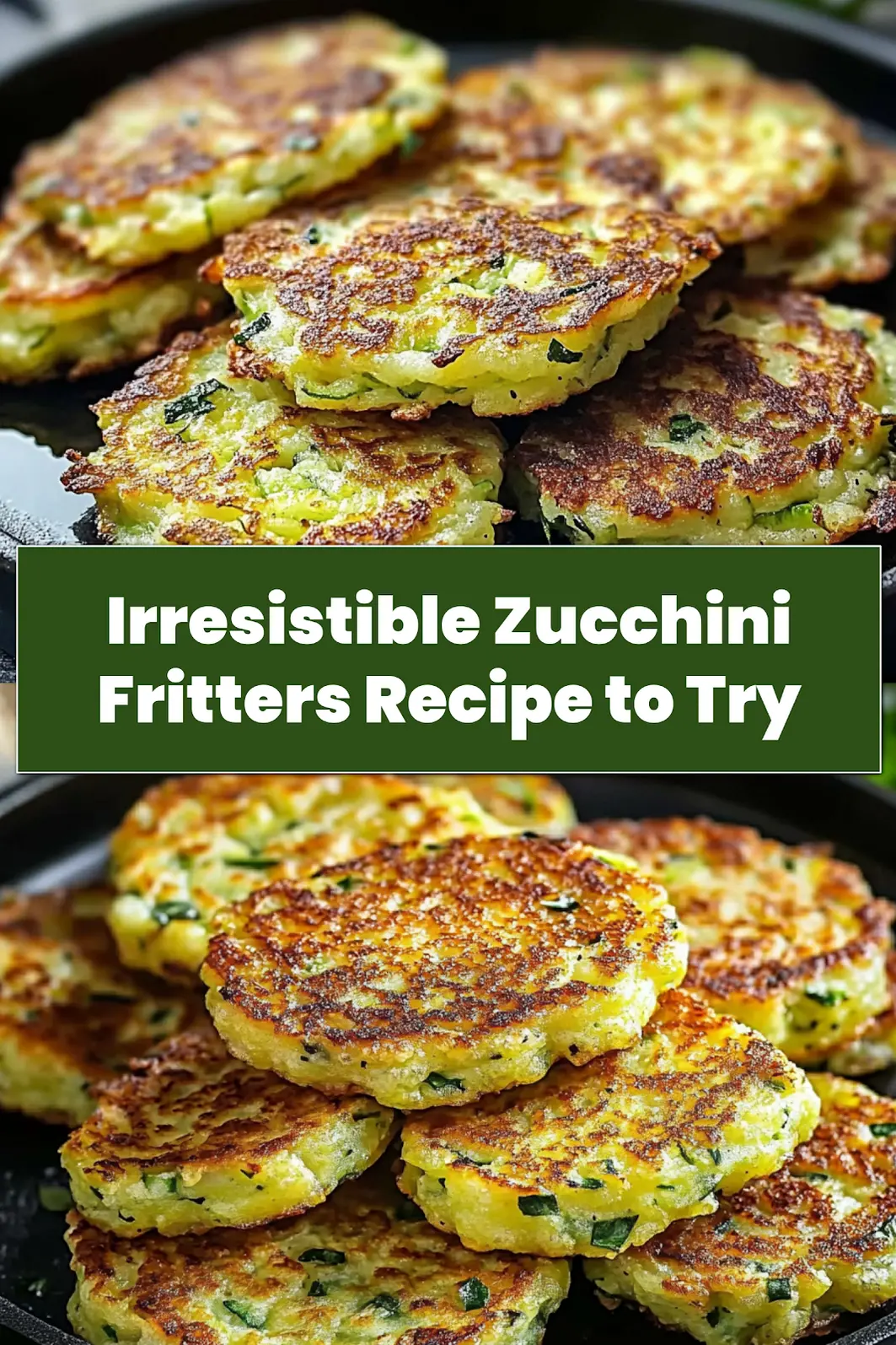Delicious golden zucchini fritters served on a plate