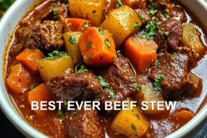 BEST EVER BEEF STEW centered hero view, clean and uncluttered