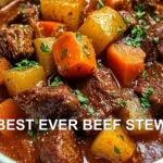 BEST EVER BEEF STEW centered hero view, clean and uncluttered