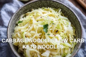 How to Make Cabbage Noodles - Low Carb Keto Noodles CABBAGE NOODLES LOW CARB KETO NOODLES centered hero view, clean and uncluttered