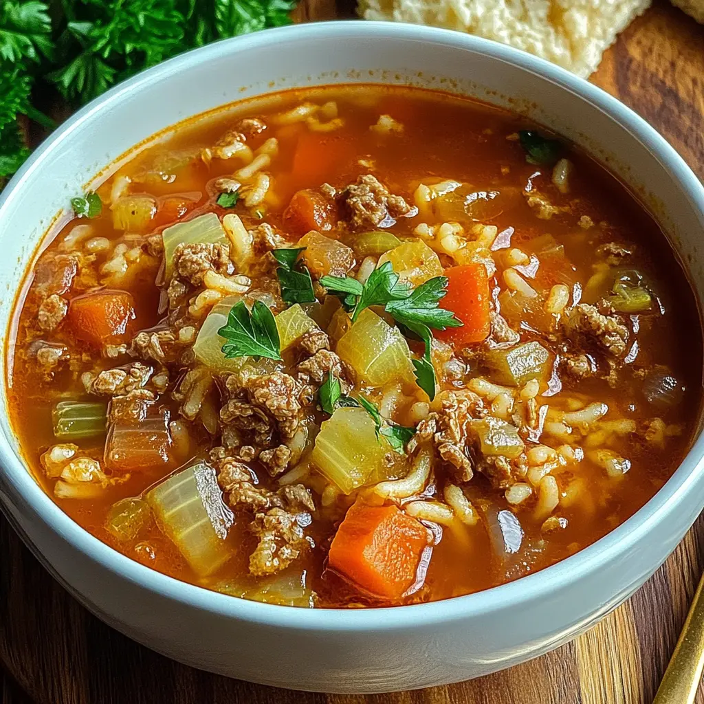 CABBAGE ROLL SOUP centered hero view, clean and uncluttered
