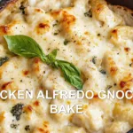 CHICKEN ALFREDO GNOCCHI BAKE centered hero view, clean and uncluttered