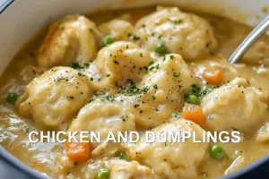 Chicken and Dumplings: Cozy and Irresistible Ways CHICKEN AND DUMPLINGS centered hero view, clean and uncluttered