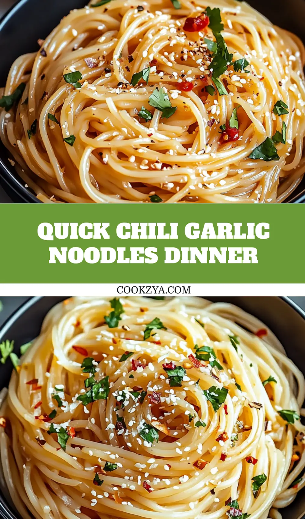 CHILI GARLIC NOODLES centered hero view, clean and uncluttered