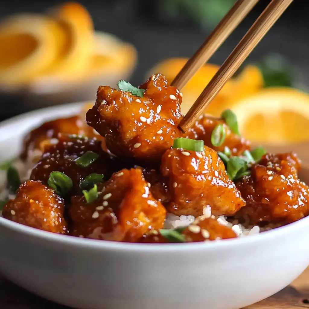 Easy Chinese Orange Chicken Recipe You Must Try Now 6 CHINESE ORANGE CHICKEN RECIPE centered hero view, clean and uncluttered