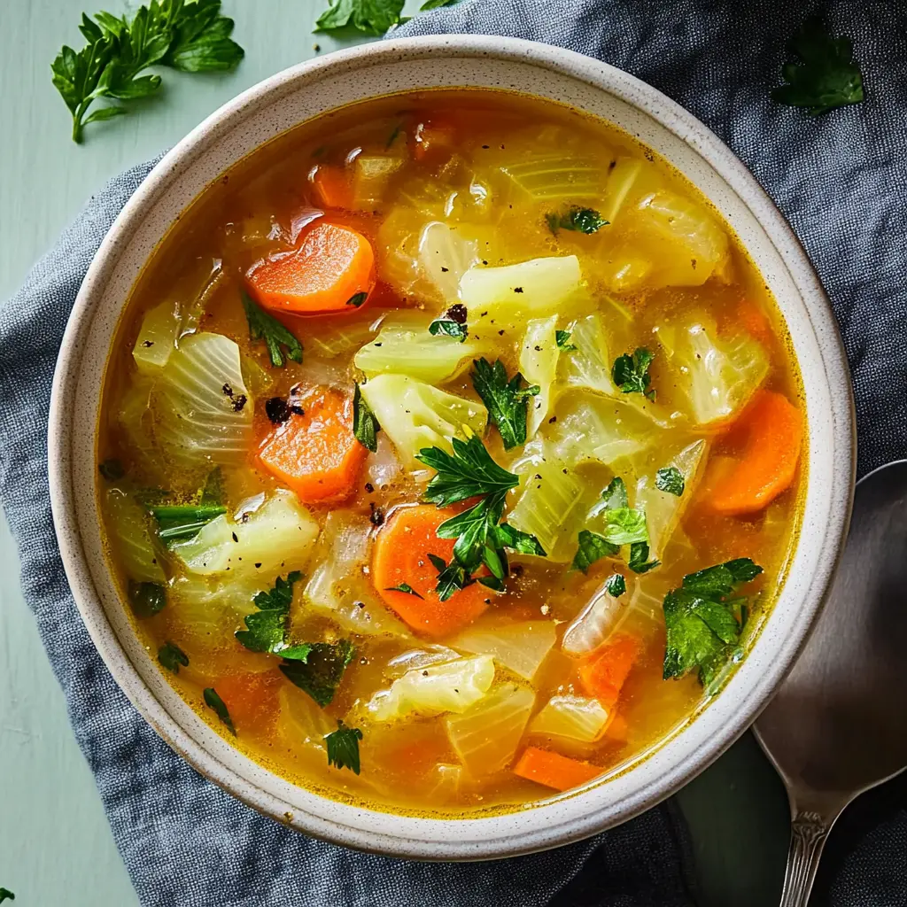 Comforting Cabbage Soup with Ginger: Easy Recipe 6 Comforting cabbage soup with ginger centered hero view, clean and uncluttered
