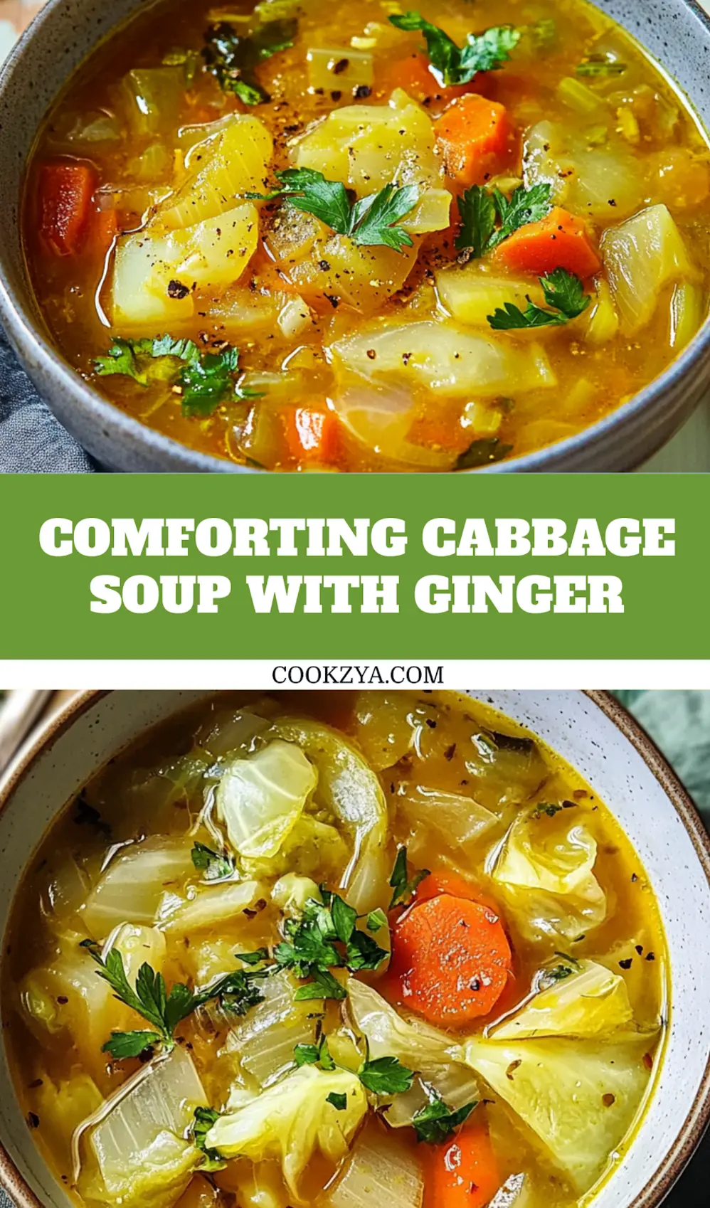 Comforting Cabbage Soup with Ginger: Easy Recipe 7 Comforting cabbage soup with ginger centered hero view, clean and uncluttered