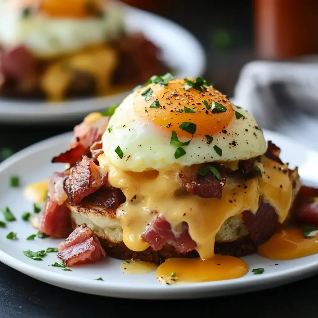 Easy Corned Beef Hash Eggs Benedict Recipe You Need Now 6 Corned beef hash eggs benedict centered hero view, clean and uncluttered