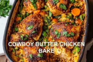Best Cowboy Butter Chicken Bake - Quick Family Favorite COWBOY BUTTER CHICKEN BAKE centered hero view, clean and uncluttered