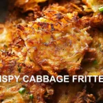 CRISPY CABBAGE FRITTERS centered hero view, clean and uncluttered
