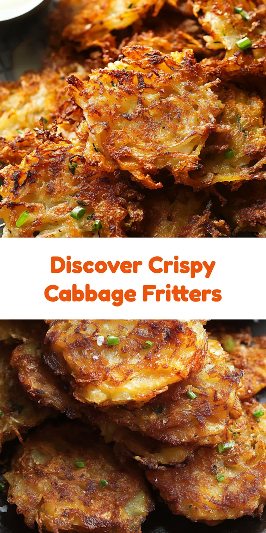 Close-up of crispy cabbage fritters, golden and crunchy