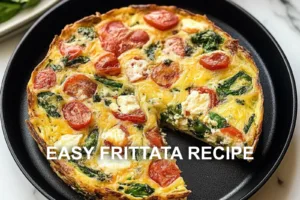 Easy Frittata Recipe: Quick and Delicious Breakfast EASY FRITTATA RECIPE centered hero view, clean and uncluttered