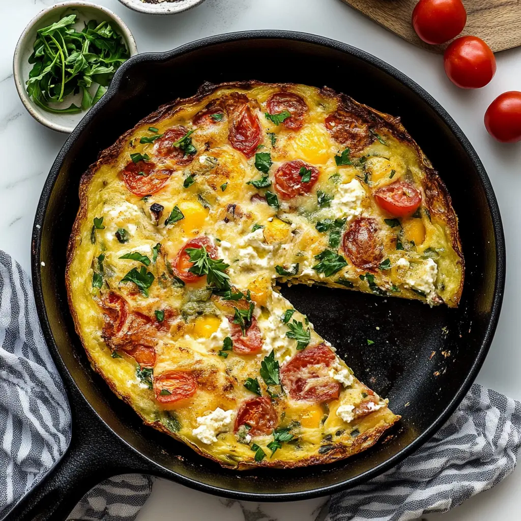Easy Frittata Recipe: Quick and Delicious Breakfast 6 EASY FRITTATA RECIPE centered hero view, clean and uncluttered