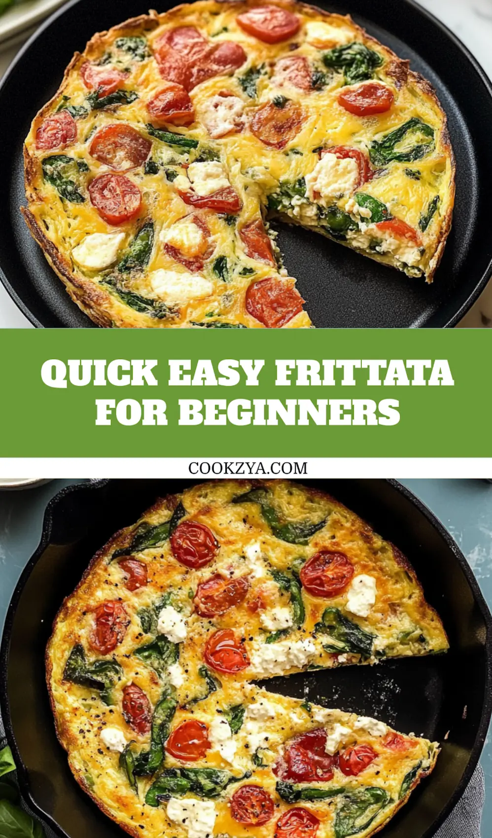Easy Frittata Recipe: Quick and Delicious Breakfast 7 EASY FRITTATA RECIPE centered hero view, clean and uncluttered_pin