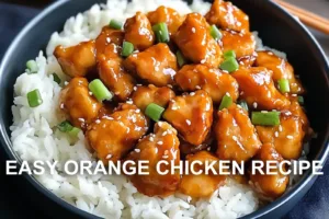 EASY ORANGE CHICKEN RECIPE centered hero view, clean and uncluttered