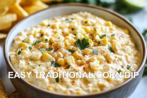 EASY TRADITIONAL CORN DIP centered hero view, clean and uncluttered