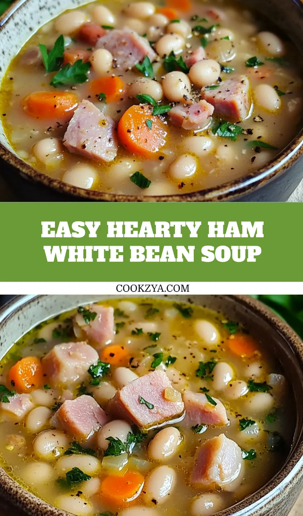 Hearty Ham and White Bean Soup Recipe Easy and Delicious 7 Hearty Ham and White Bean Soup Pinterest pin image