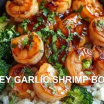 HONEY GARLIC SHRIMP BOWLS centered hero view, clean and uncluttered