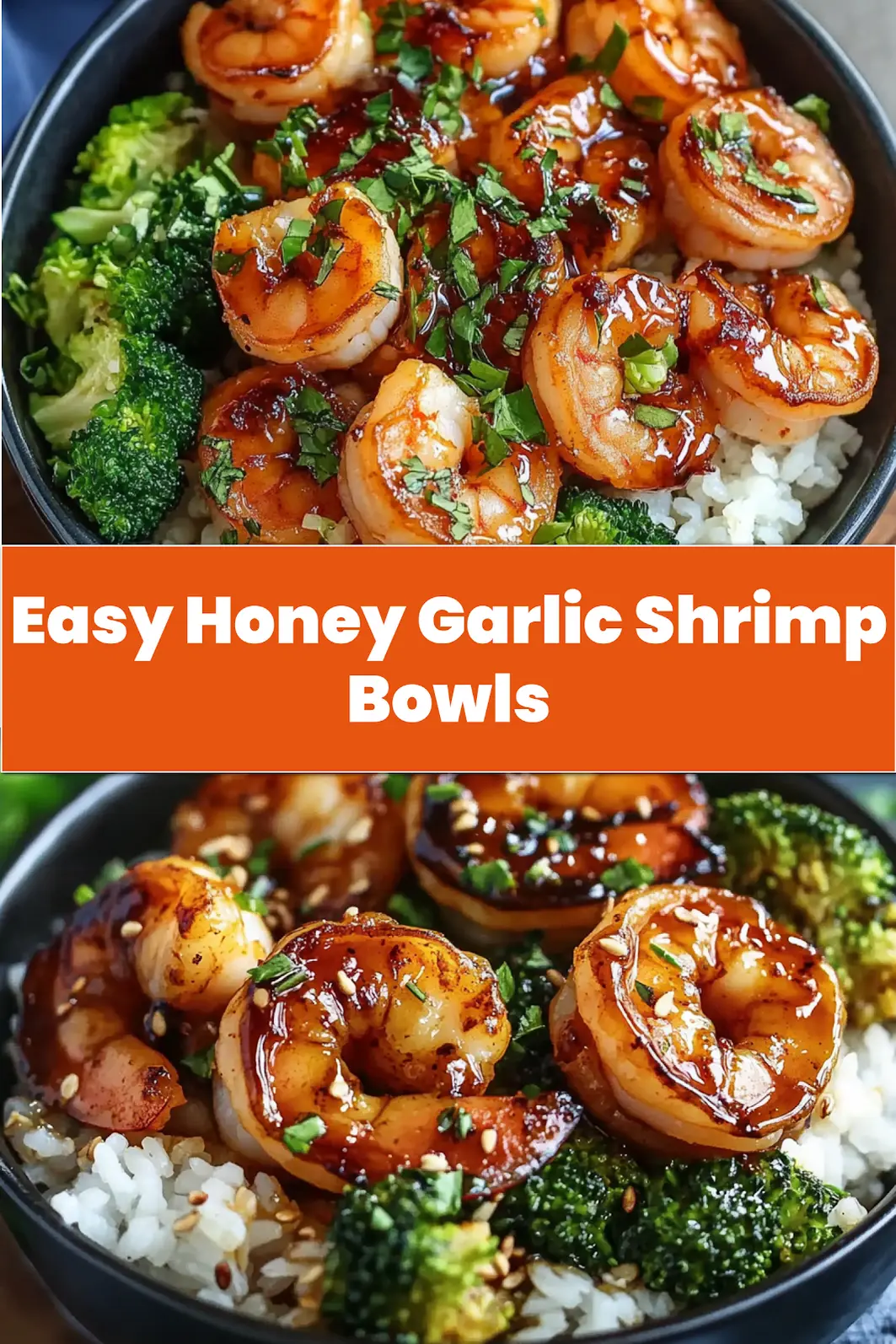Honey Garlic Shrimp Bowls plated and ready to serve