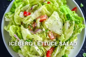 ICEBERG LETTUCE SALAD centered hero view, clean and uncluttered