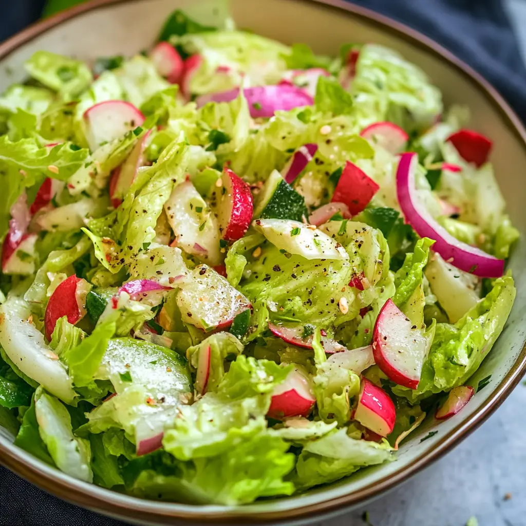 ICEBERG LETTUCE SALAD centered hero view, clean and uncluttered