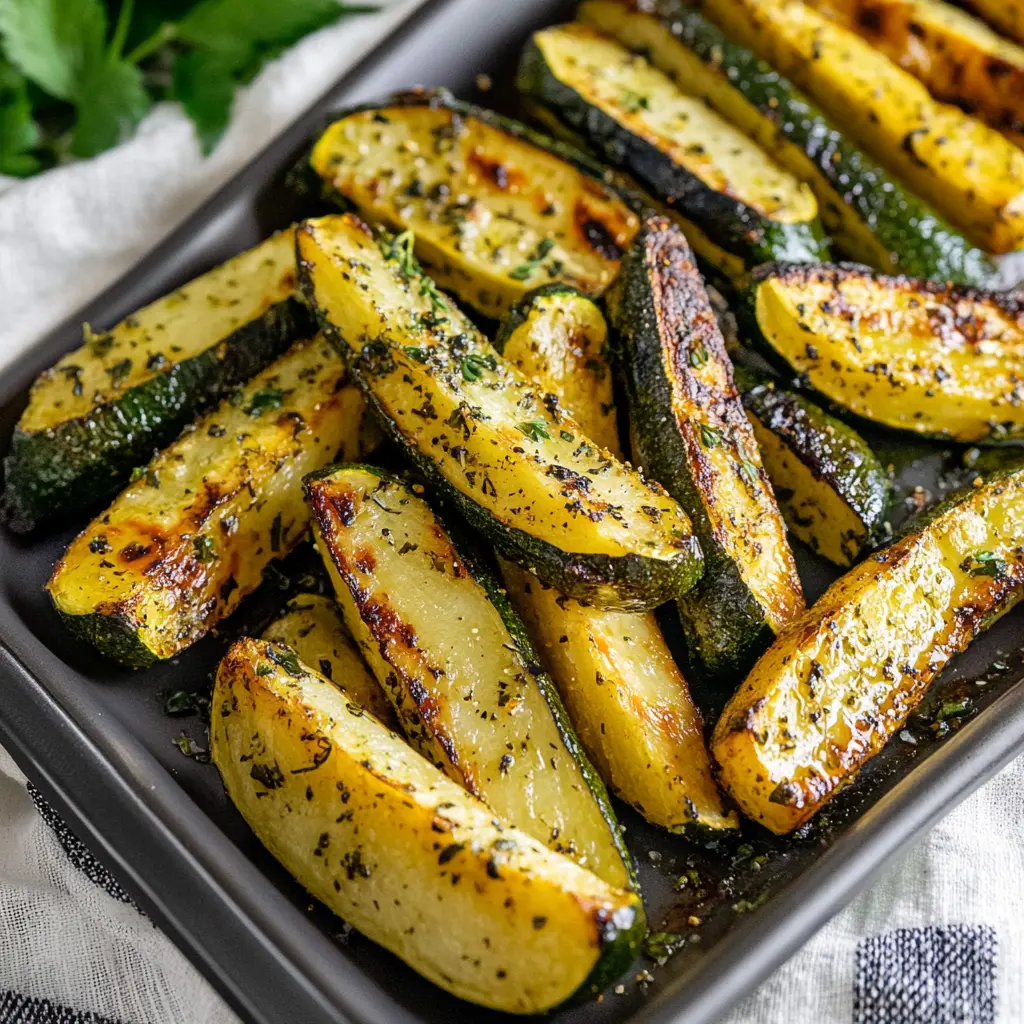 Ingredients for 20 Minute Roasted Zucchini neatly arranged on a table