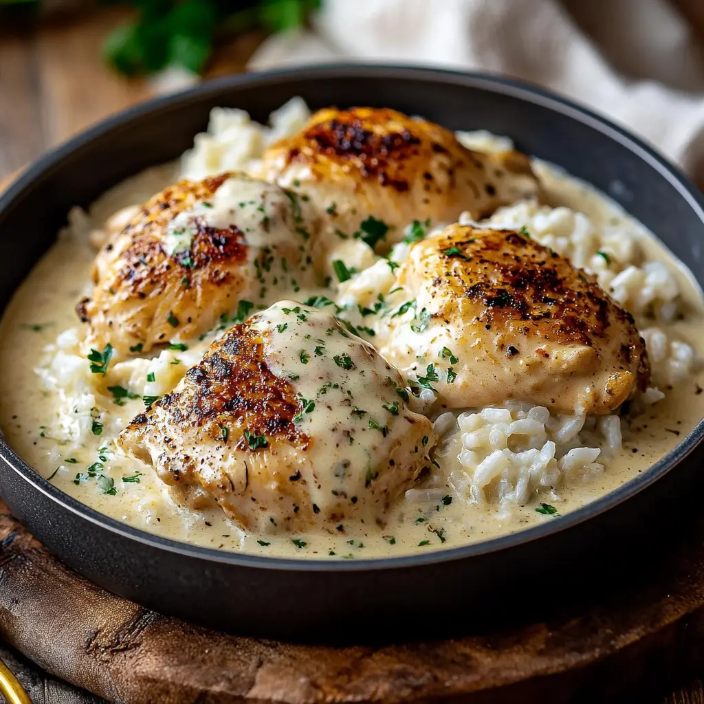 Creamy Smothered Chicken And Rice Dinner Recipe How To Make 6 Creamy smothered chicken and rice dinner with tender chicken breasts in velvety sauce