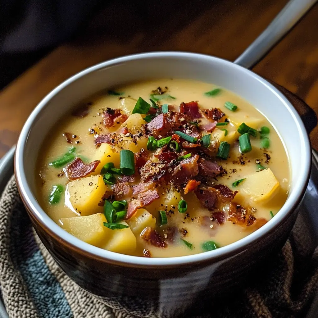 How to Make Instant Pot Potato and Bacon Soup Fast 6 Instant Pot Potato and Bacon Soup ingredients arranged for cooking