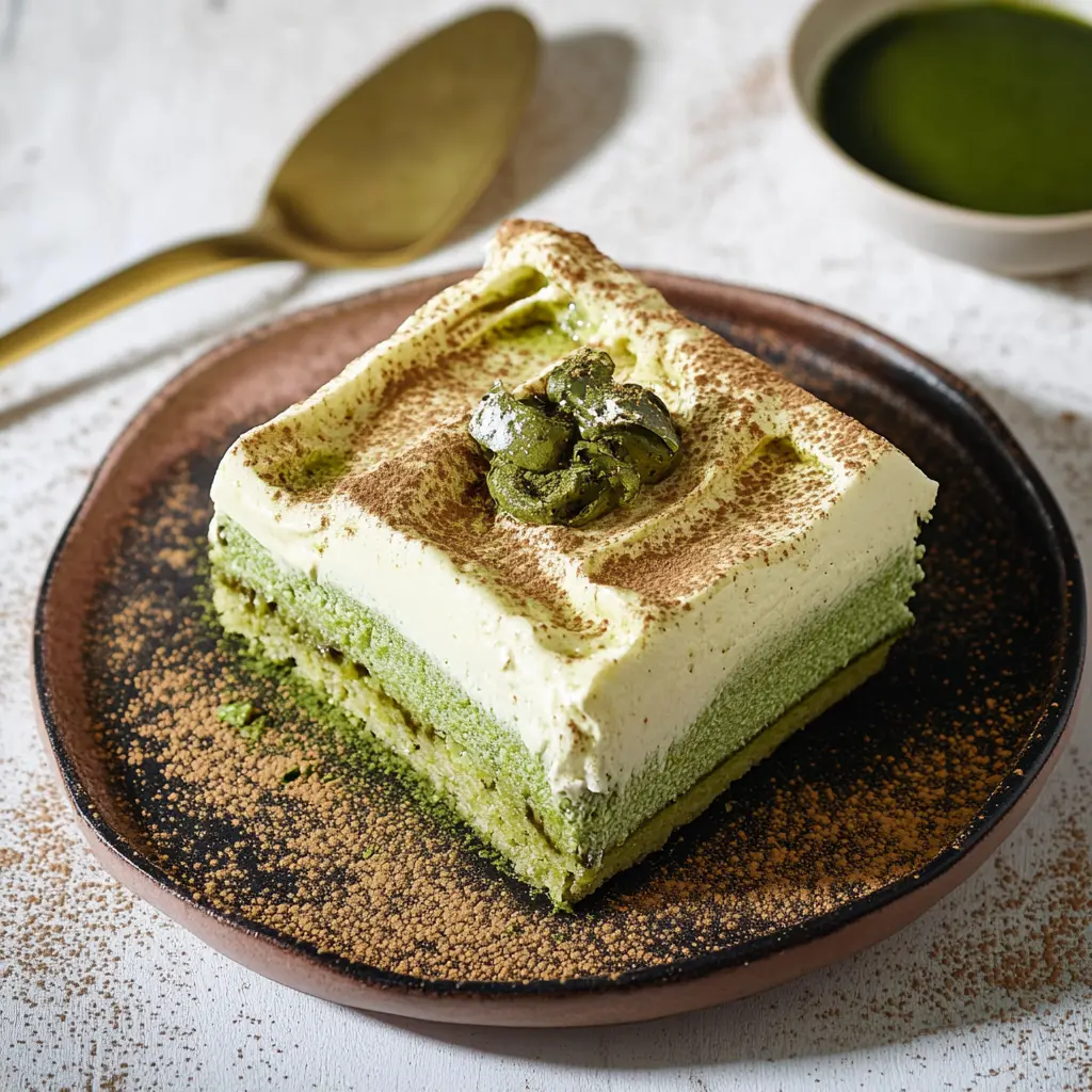 Matcha Tiramisu ingredients arranged neatly