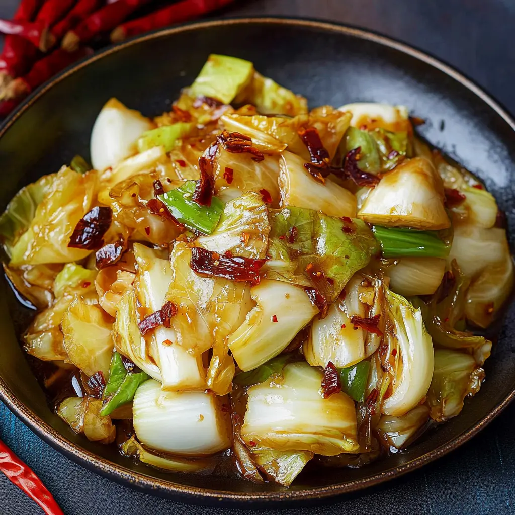 Ingredients for stir-fried napa cabbage with hot sour sauce, neatly arranged