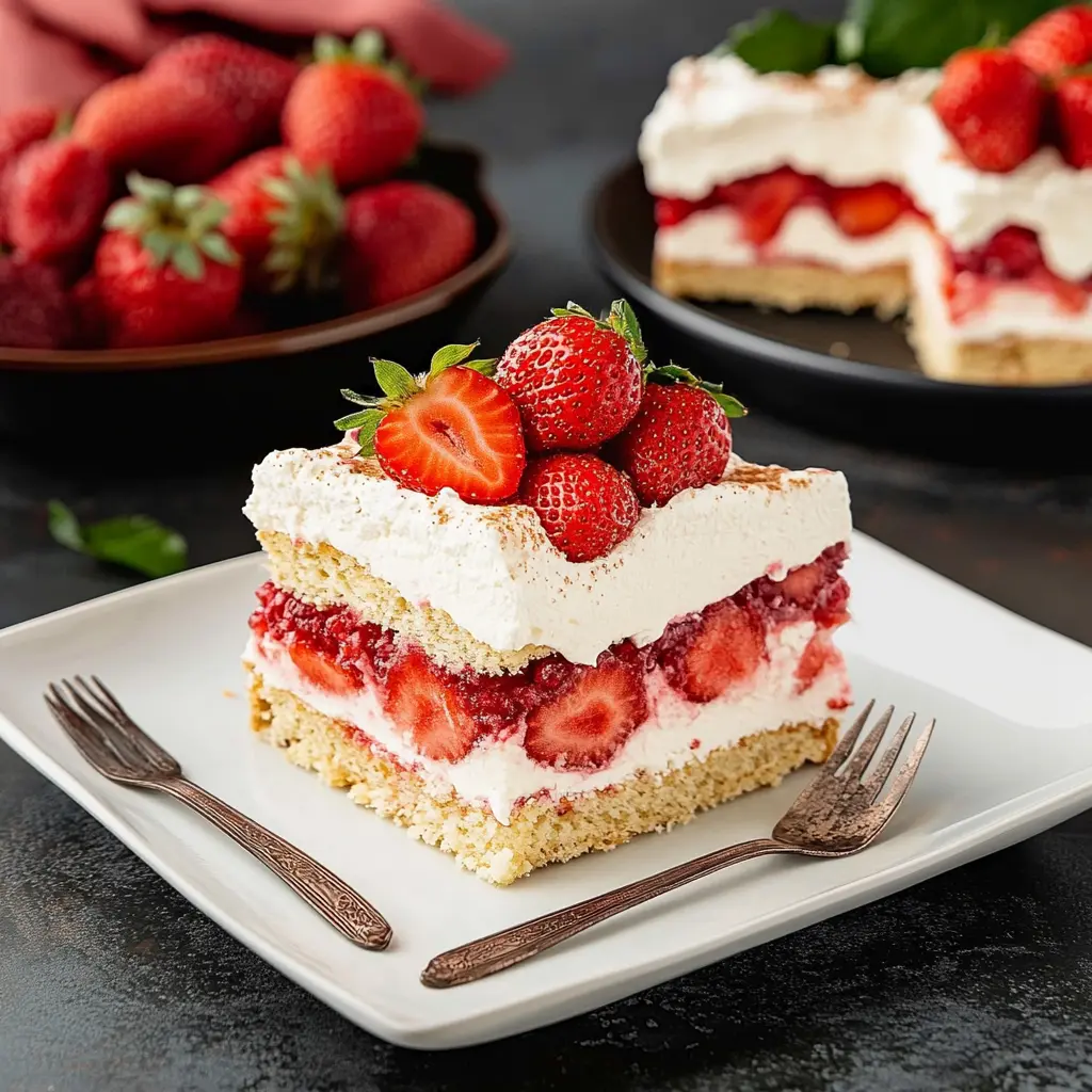 Strawberry Rose Tiramisu ingredients laid out neatly