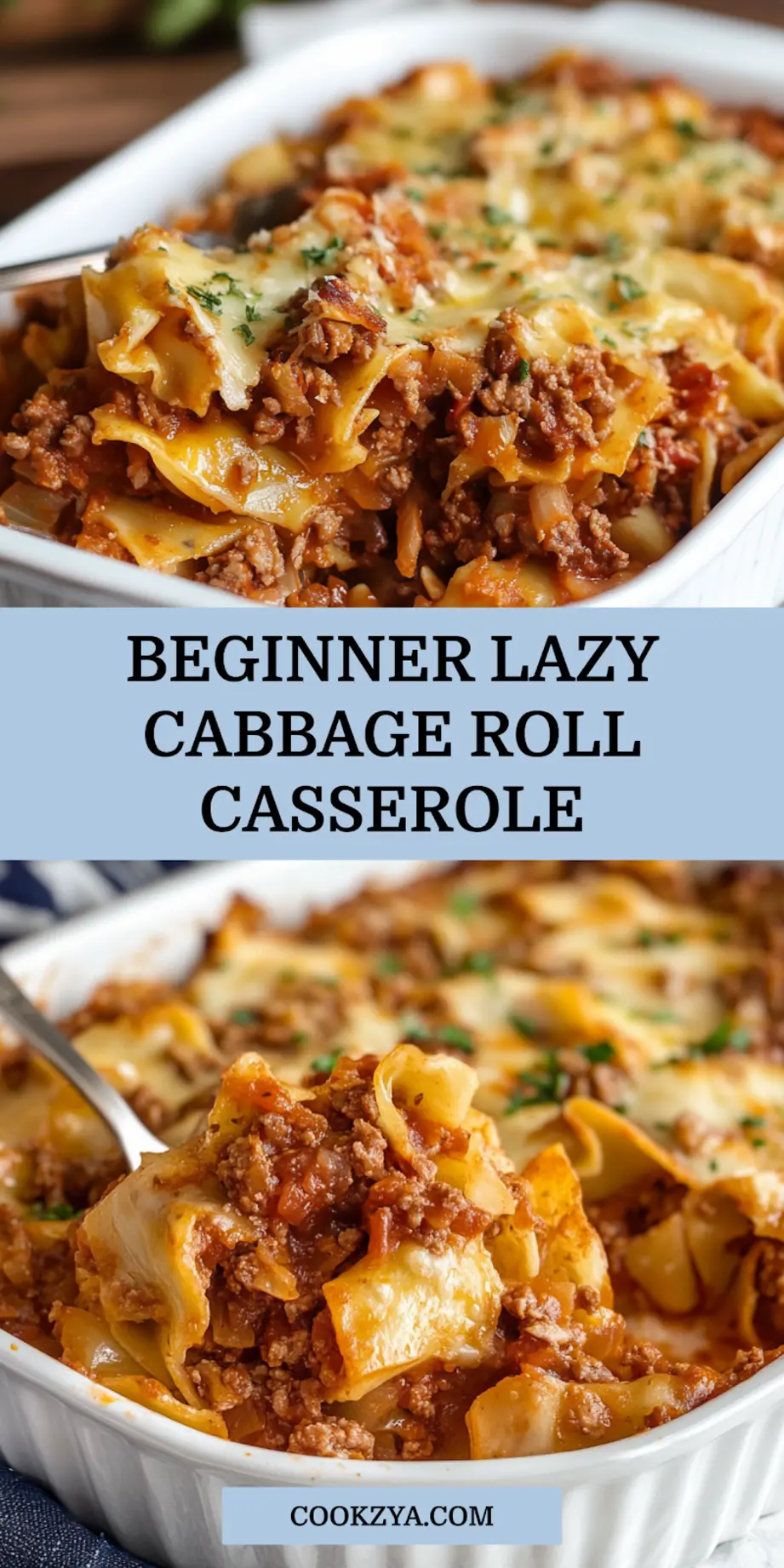 Easy Lazy Cabbage Roll Casserole Recipe You Need Now 7 LAZY CABBAGE ROLL CASSEROLE centered hero view, clean and uncluttered_pin