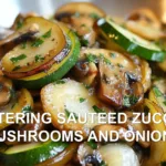 MASTERING SAUTEED ZUCCHINI MUSHROOMS AND ONIONS centered hero view, clean and uncluttered
