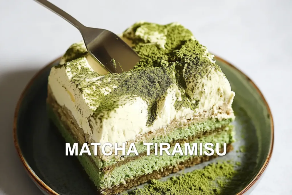 MATCHA TIRAMISU centered hero view, clean and uncluttered