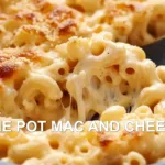 ONE POT MAC AND CHEESE centered hero view, clean and uncluttered