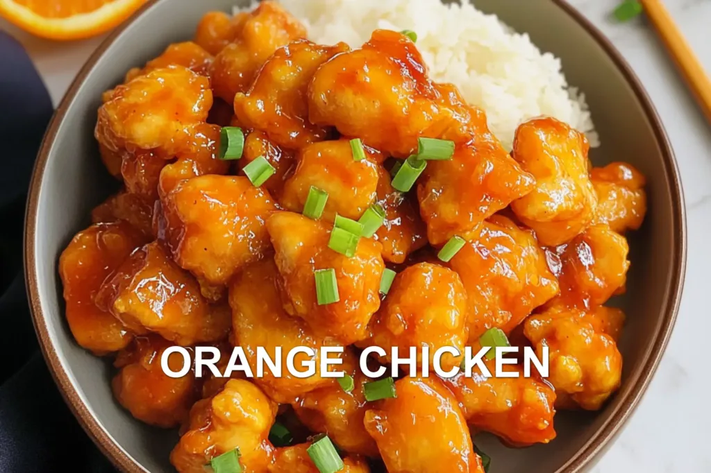 ORANGE CHICKEN centered hero view, clean and uncluttered