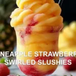 PINEAPPLE STRAWBERRY SWIRLED SLUSHIES centered hero view, clean and uncluttered