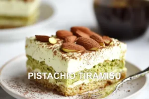 PISTACHIO TIRAMISU centered hero view, clean and uncluttered