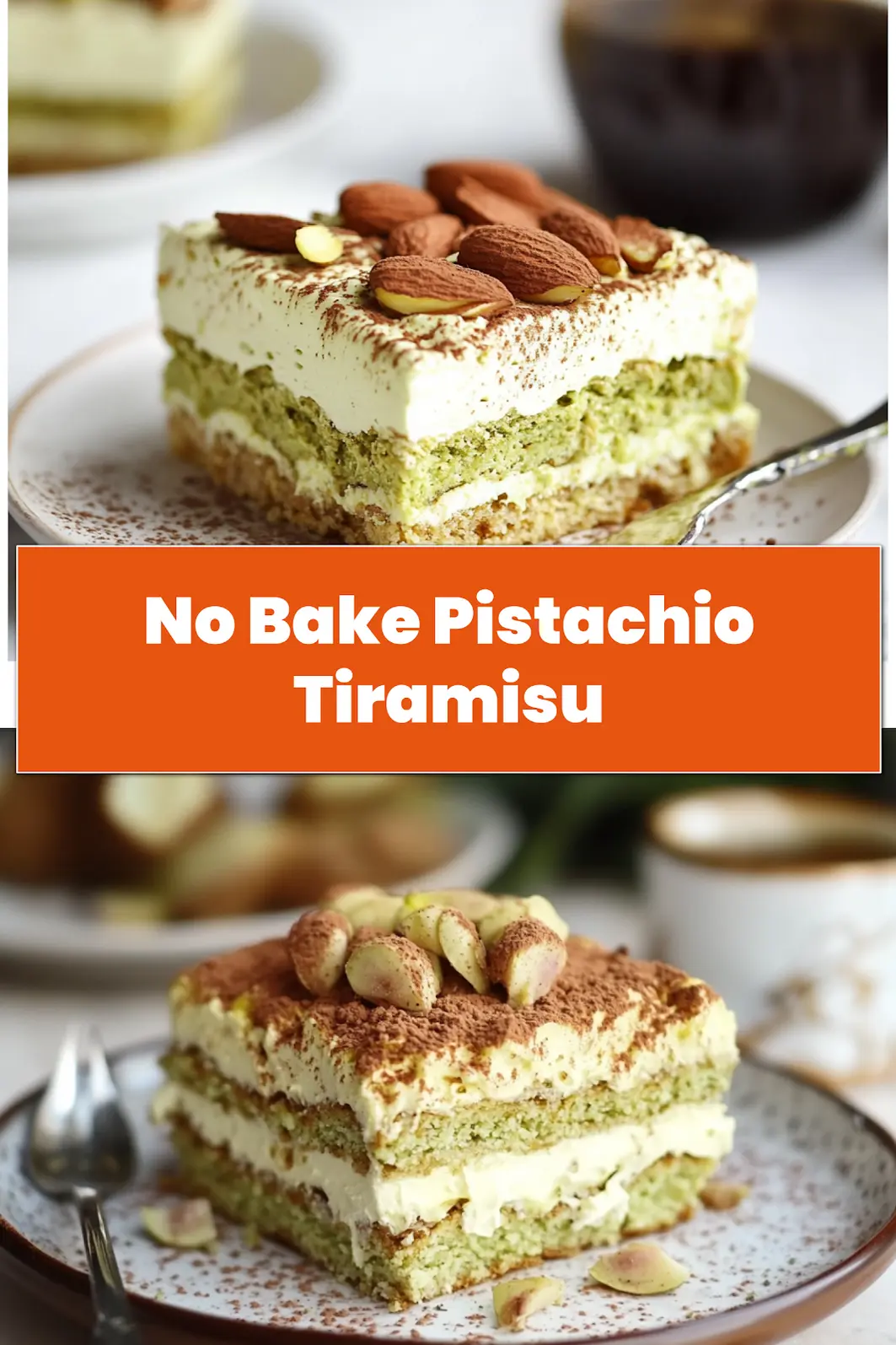 Final Pistachio Tiramisu dessert chilled and garnished