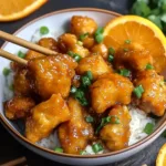 CHINESE ORANGE CHICKEN RECIPE centered hero view, clean and uncluttered