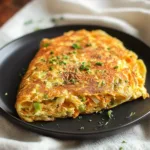 EASY CABBAGE OMELETTE centered hero view, clean and uncluttered