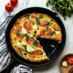 EASY FRITTATA RECIPE centered hero view, clean and uncluttered