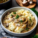 GOLABKI WITH MUSHROOM SAUCE RECIPE centered hero view, clean and uncluttered
