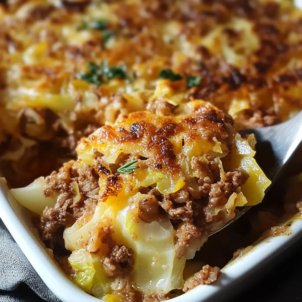 Keto Cabbage Casserole with Ground Beef