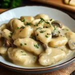 KOPYTKA WITH MUSHROOM SAUCE centered hero view, clean and uncluttered